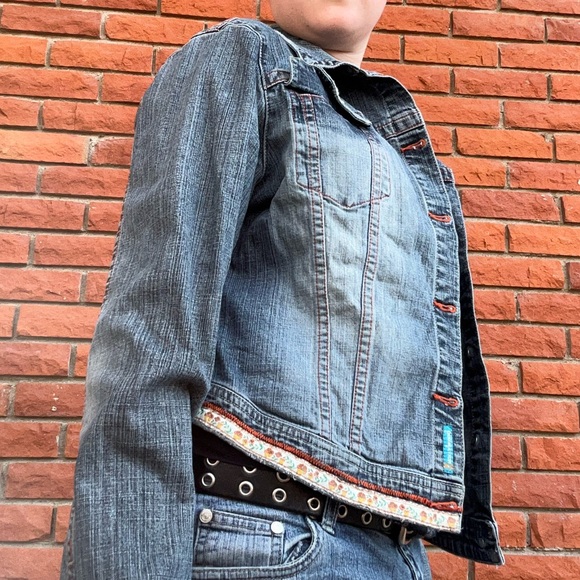 Y2K denim floral trim jacket - Picture 5 of 12